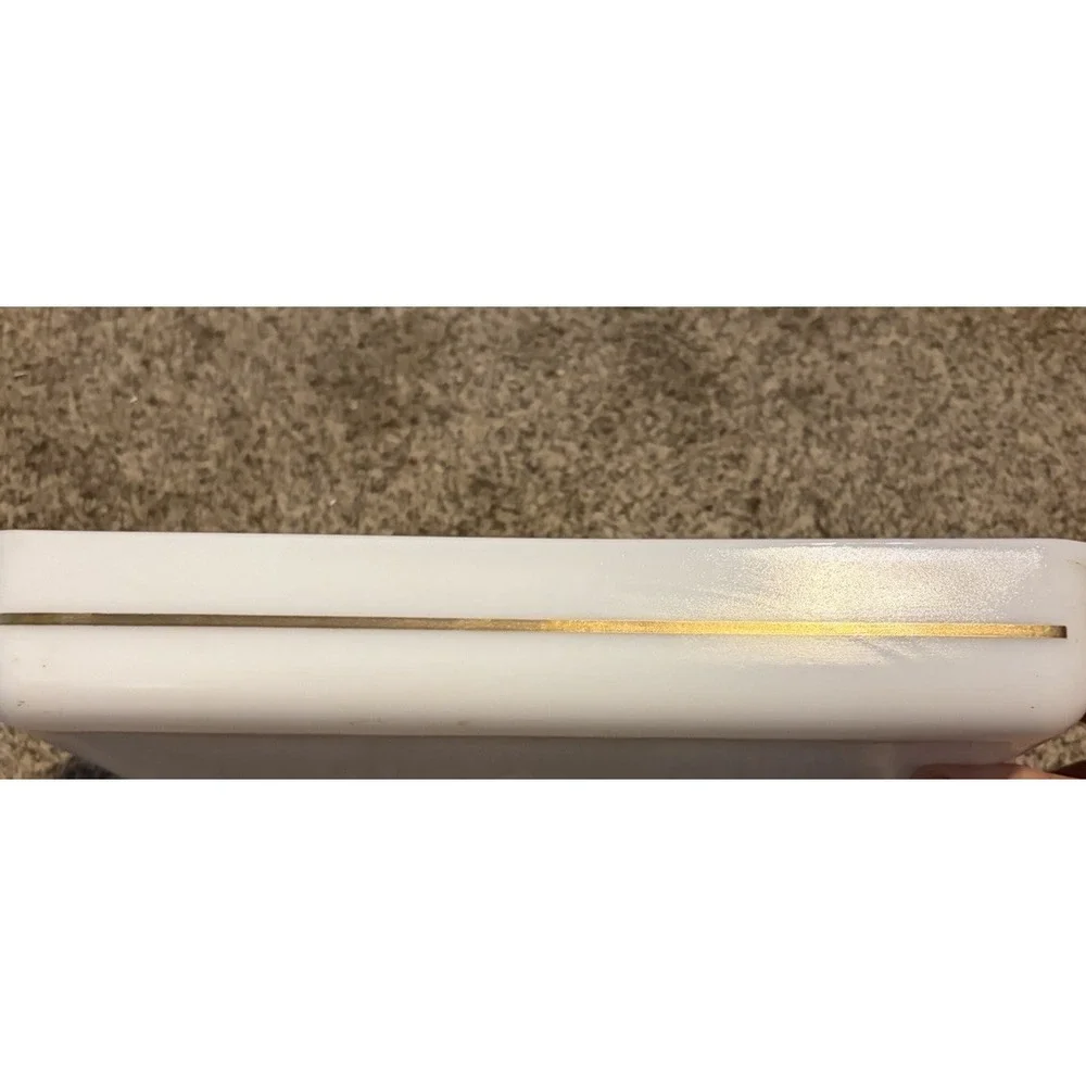 Rare Vintage Pyrex 232 2 Qt  Golden Band Baking Dish Casserole USA MCM